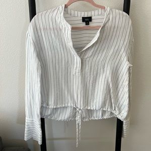 White and black striped blouse